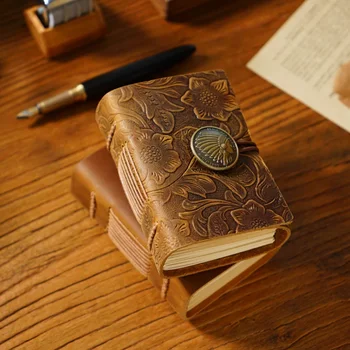 Cowhide Plavidlá Vestník Ručný Papier Stretnutie Prenosný Kryt Záznam Denník Kožené Book Notebook Stránku
