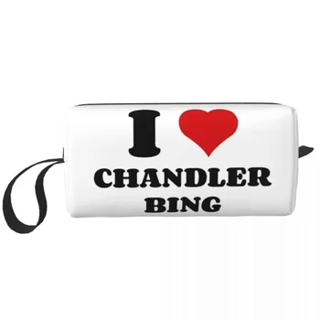 I Srdce Chandler Bing Matthew Perry make-up Taška Cestovná Kozmetická Taška pre Mužov, Ženy Toaletná Taška na Príslušenstvo Organizátor