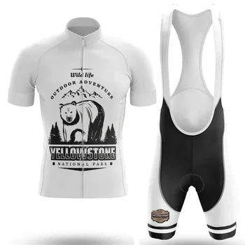 Yellowstone Cyklistické Nastaviť Náprsníkové Nohavice Cyklistický Dres Cyklistické Tričko Krátky Rukáv Šaty Cyklus Zjazdových MTB Horský Oblek