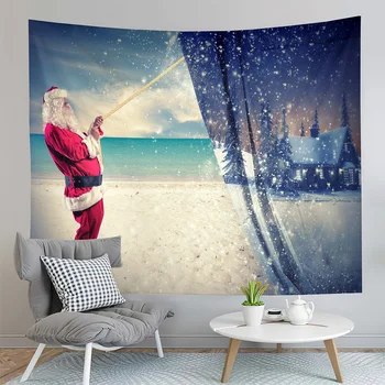 Zimné Santa Claus Gobelín Späť Na Chladné Zimné Gobelín Kreatívny Dizajn Gobelín Umenie Domov Obývacia Izba, Spálňa Decor Tapisérie